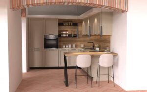 Cucina con carta da parati.60